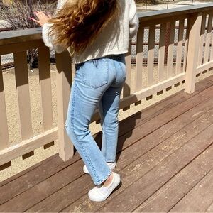 Abercrombie & Fitch Light Blue Distressed Jeans